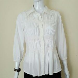 Selene Sports White Shirt with Stretchy Fe…